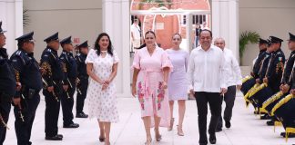 Policía Municipal de Mérida durante las celebraciones patrias.